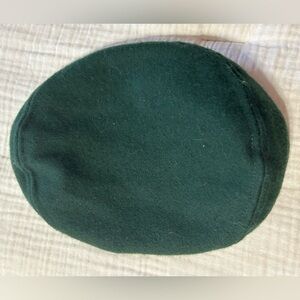 Vintage green wool beret flat cap brown leather inner band by Stetson Country